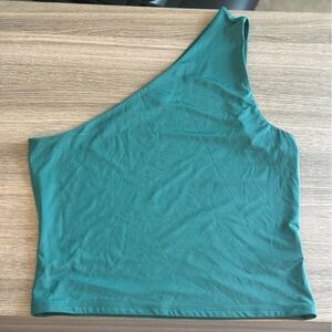 Womens Express One-Shoulder Tank Top Green Size Medium